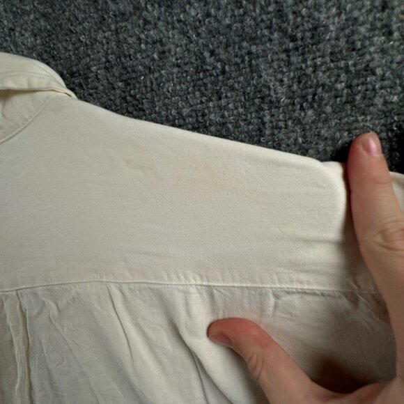 Calvin Klein Long Sleeve Button Up Shirt Men Size 100 (XL) Ivory Soft Viscose ** - Picture 16 of 16